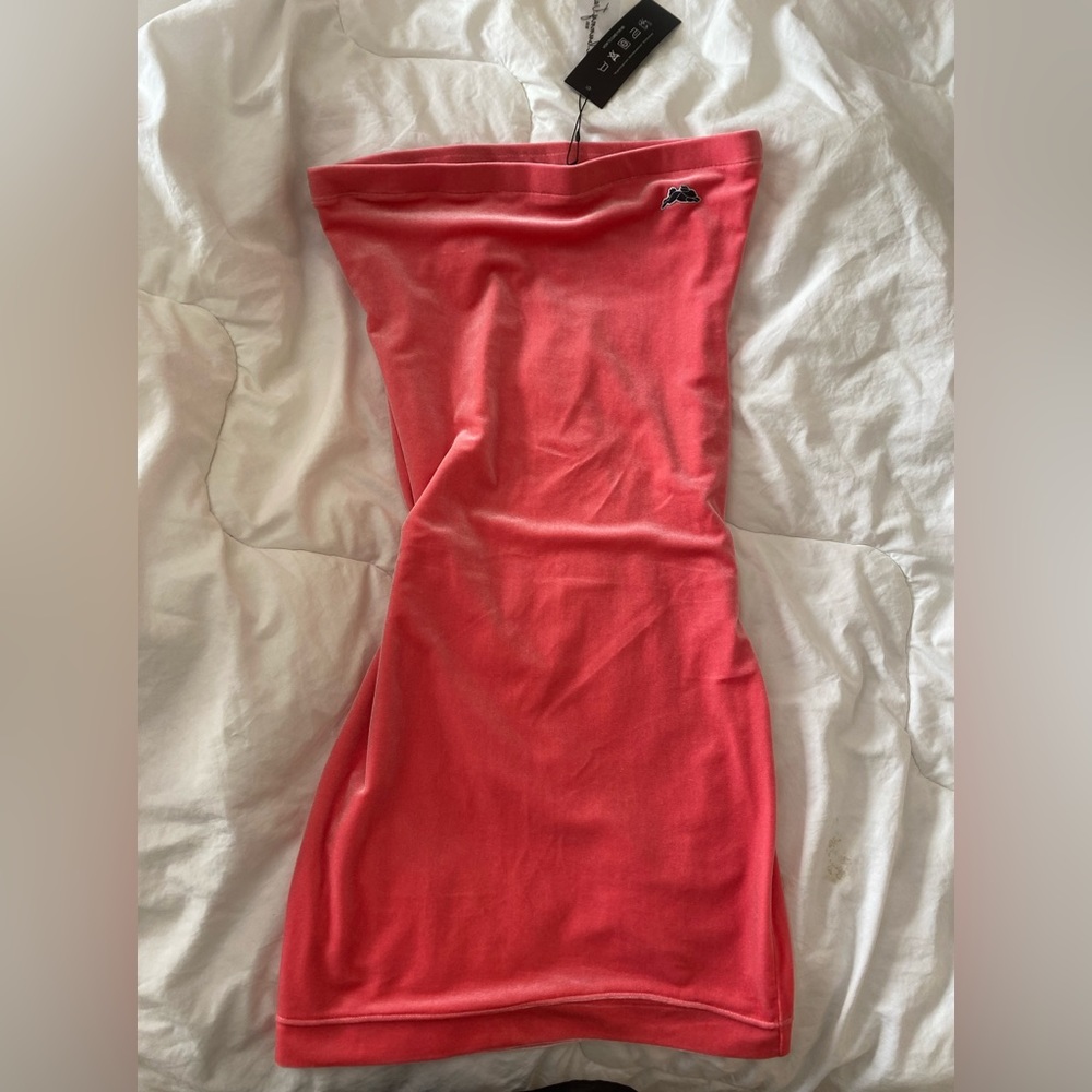 NWT hot pink velvet body on tube dress